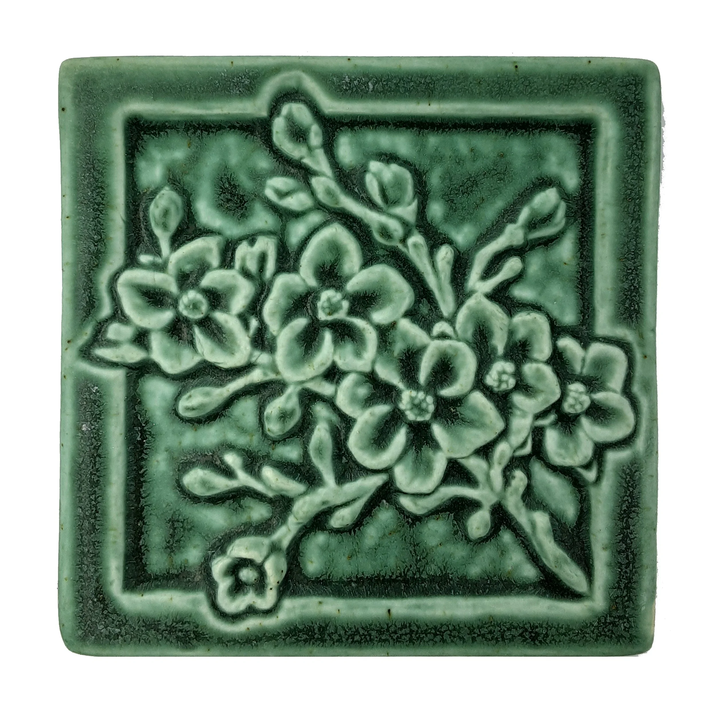 Cherry Blossom Art Tile | Botanical Porcelain for Kitchen & Bath